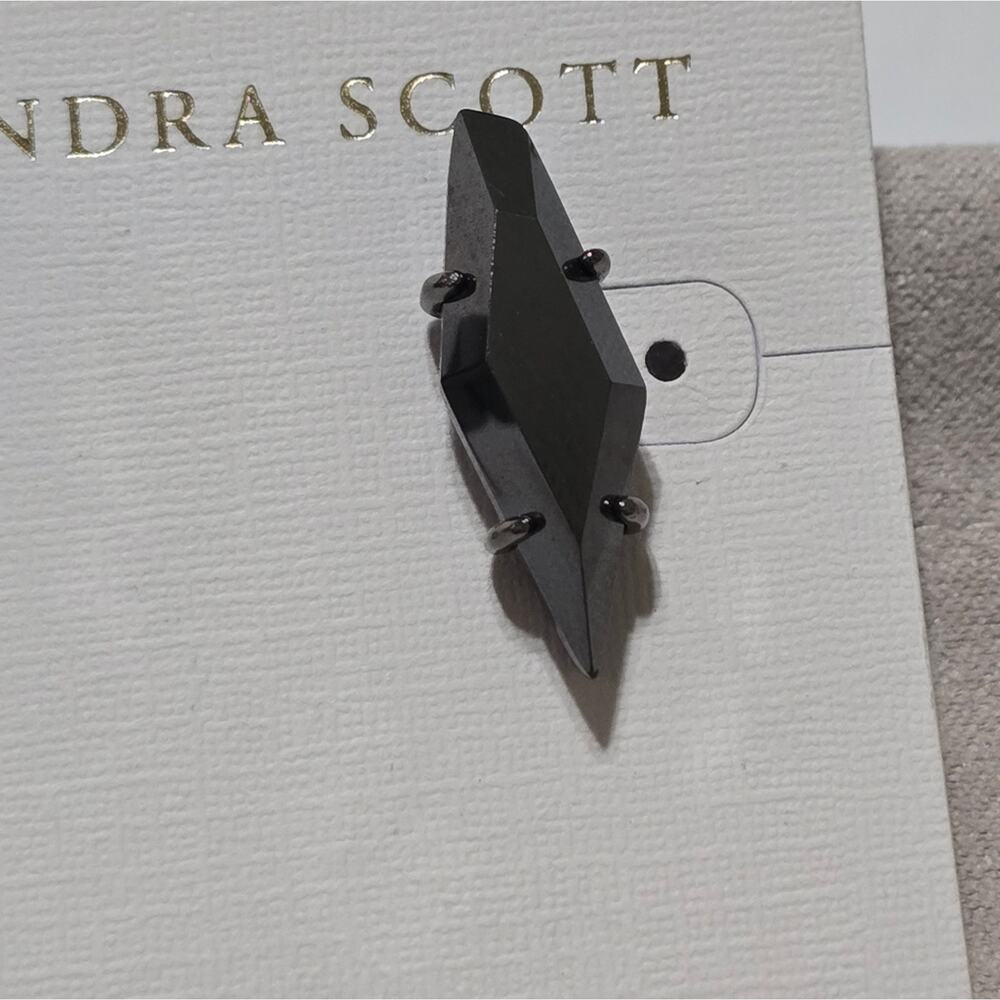 Kendra Scott Brooke? GUNMETAL AND BLACK HEMATITE STUD EARRINGS NEW - Picture 5 of 6